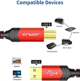 img 3 attached to 🔌 10FT JSAUX USB принтер кабель - высокоскоростной USB 2.0 тип A мужской к B мужской сканерный шнур - совместим с HP, Canon, Epson, Dell, Brother, Lexmark, Xerox, Samsung,+ многое другое - идеально подходит для пианино, ЦАП