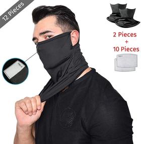 img 3 attached to 🧣 12 Pack Cotton Neck Gaiter with Pocket, Ear Loops Bandanas Scarf for Men and Women