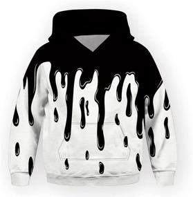 img 4 attached to 👕 Boys' Clothing: Graffiti Splatter Pullover Sweatshirts for Grandson