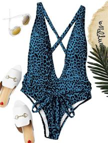 img 2 attached to 🐆 Leopard Swimwear for Women: SweatyRocks Women's Clothing and Swimsuits with Stylish Cover Ups