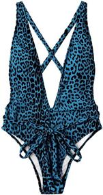 img 4 attached to 🐆 Leopard Swimwear for Women: SweatyRocks Women's Clothing and Swimsuits with Stylish Cover Ups