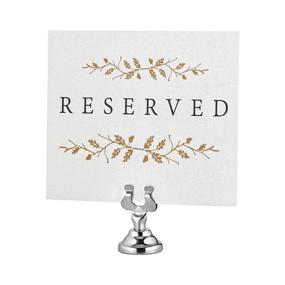 img 1 attached to 🎵 Silver Harp Style Alpine Place Card Holder - Table Name, Number, Photo, and Menu Stand - Ideal for Restaurants, Weddings, Banquets - Pack of 12