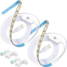 img 4 attached to 💡 Waterproof Sewing Machine LED Light Strip with USB Interfaces and Touch Dimmer (36 LEDs, 23.6 Inch) - Pack of 2