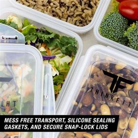 img 1 attached to 🍱 ThinkFit Meal Prep Containers: BPA Free, Airtight Food Storage Solution for Meal Prepping & Portion Control - Reusable, Stackable, Safe for Microwaving, Dishwasher & Freezer - Set of 6