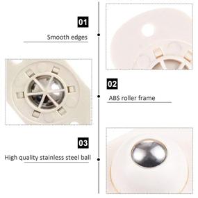 img 3 attached to 🗑️ Small Silent Trash Can Swivel Wheels - Stainless Steel 360° Mini Swivel-Caster Wheels with Self-Adhesive for Furniture, Storage Boxes, and Material Handling Products