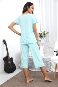 img 3 attached to WiWi Womens Pajama Sleeve Sleepwear