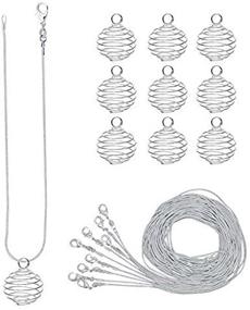 img 1 attached to 📿 CrazyPiercing 10-Pack Bead Cage Pendants & Snake Chain Necklaces Set - 25 x 20 mm Size, 24 Inches Length