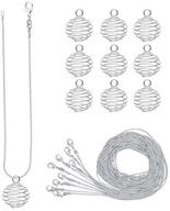 📿 crazypiercing 10-pack bead cage pendants & snake chain necklaces set - 25 x 20 mm size, 24 inches length logo