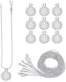 img 3 attached to 📿 CrazyPiercing 10-Pack Bead Cage Pendants & Snake Chain Necklaces Set - 25 x 20 mm Size, 24 Inches Length