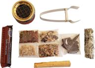 🎉 ultimate resin incense variety set: palo santo, frank & myrrh, white sage & more! includes brass carved screen charcoal burner and accessories логотип