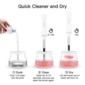 img 1 attached to 💄 USB Electric Make Up Brush Cleaner: Professional Fast Deep Cleaning Brush Cleansers with Rechargeable Machine, Automatic Spinner, and Dryer - for Makeup Brushes