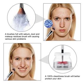 img 2 attached to 💄 USB Electric Make Up Brush Cleaner: Professional Fast Deep Cleaning Brush Cleansers with Rechargeable Machine, Automatic Spinner, and Dryer - for Makeup Brushes