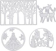 🎄 4 pieces christmas metal cutting dies: tree snowflake deer patterns for diy scrapbooking & card making logo
