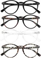 👓 stylish blue light blocking round reading glasses for women and men logo