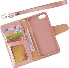 img 2 attached to 📱 Arae Case for iPhone 7 / 8 / SE 2020, Premium Rosegold PU Leather Wallet Case with Kickstand and Flip Cover, iPhone SE 2nd Generation 4.7 inch