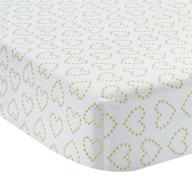 🎀 lambs & ivy confetti fitted crib sheet: pink/gold hearts, soft and stylish! logo