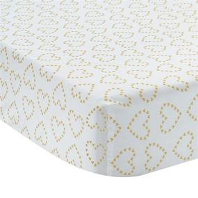 img 3 attached to 🎀 Lambs & Ivy Confetti Fitted Crib Sheet: Pink/Gold Hearts, Soft and Stylish!