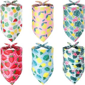 img 4 attached to Stylish and Fun: 6-Piece Set of Summer Pet Dog Bandanas for Small to Medium Size Pets