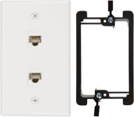 get the buyer's point 2-port cat6 wall plate with single gang bracket for low voltage mounting logo