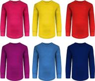 6 pack of long sleeve athletic performance undershirt tops/base layer cotton stretch shirts for girls/boys/toddlers logo
