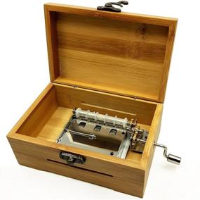 img 2 attached to 🎵 Wingostore 30 Notes Hand Crank Music Box Movement with Copper Gear - Create Your Own Music with DIY Tool Kit (Includes Bamboo Box)