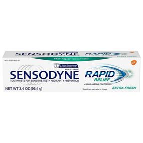 img 4 attached to 🦷 Sensodyne Rapid Relief Sensitivity Toothpaste, Extra Fresh, 3.4 oz (Pack of 2): Instant Relief for Sensitive Teeth