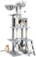 🐱 rabbitgoo 61" cat tower: multi-level cat condo with hammock, scratching posts, plush perch, and toys for indoor cats logo