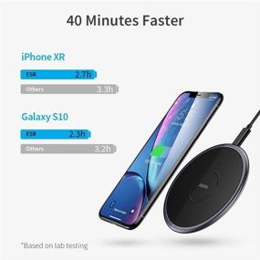 img 4 attached to ESR Wireless Charger - Thin Metal Frame, Fast Charging Pad 7.5W Compatible with iPhone 12/Mini/Pro/Pro Max/11, 10W Fast Charging for Galaxy S20/Note10, Pixel 3/4 (No AC Adapter), Black