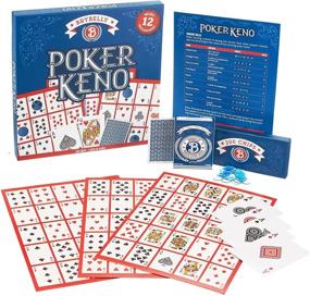 img 4 attached to 🎰 Poker Keno Game Set: Cards, Chips, Boards - Ideal Adult Family Casino Board Game Night Gift with Deck of Playing Cards & 200 Bingo Chips