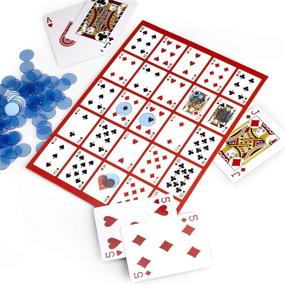 img 3 attached to 🎰 Poker Keno Game Set: Cards, Chips, Boards - Ideal Adult Family Casino Board Game Night Gift with Deck of Playing Cards & 200 Bingo Chips