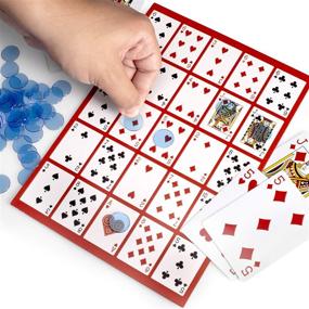 img 2 attached to 🎰 Poker Keno Game Set: Cards, Chips, Boards - Ideal Adult Family Casino Board Game Night Gift with Deck of Playing Cards & 200 Bingo Chips