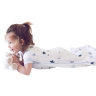 👶 ultra-comfy muslin baby sleeping bag and sack, incredibly soft and lightweight wearable blanket, blue and beige, 18-36 months, 0.5 tog logo