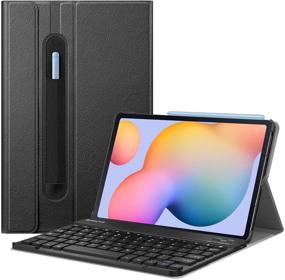 img 4 attached to Финпит-клавиатурный чехол для Samsung Galaxy Tab S6 Lite 10.4'' 2020 SM-P610 (Wi-Fi) SM-P615 (LTE), тонкий подставка-кабель с держателем для S Pen, отстегиваемая беспроводная клавиатура Bluetooth, черный - улучшен для SEO.