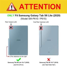 img 3 attached to Финпит-клавиатурный чехол для Samsung Galaxy Tab S6 Lite 10.4'' 2020 SM-P610 (Wi-Fi) SM-P615 (LTE), тонкий подставка-кабель с держателем для S Pen, отстегиваемая беспроводная клавиатура Bluetooth, черный - улучшен для SEO.