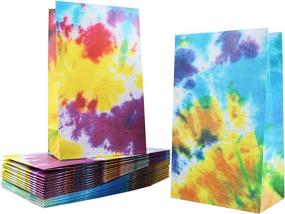 img 4 attached to 🎉 Tie Dye Party Favor Bags - 24 Pieces Camouflage Treat Bags for Kids' Retro Themed Birthday Party - Colorful Goody Bags & Gift Bags