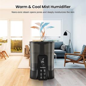 img 1 attached to Flowmist 6L Top Fill Warm and Cool Mist Ultrasonic UV Humidifiers for Large Room - Effective Moisture Control with Adjustable 360° Rotation Nozzle, Auto-Shut Off, Remote Control, Whisper-Quiet Operation