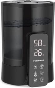img 4 attached to Flowmist 6L Top Fill Warm and Cool Mist Ultrasonic UV Humidifiers for Large Room - Effective Moisture Control with Adjustable 360° Rotation Nozzle, Auto-Shut Off, Remote Control, Whisper-Quiet Operation