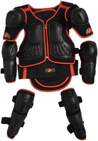 img 4 attached to Takuey Kids Motorcycle Armor Suit - Dirt Bike Chest Spine Protector Back Shoulder Arm Elbow Knee Protector - Motocross Racing Skiing Skating Body Armor Vest - Sports Safety Pads in 3 Colors