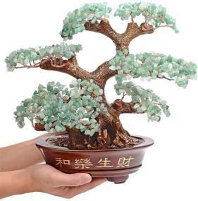 img 4 attached to 🌳 Enhance Luck & Intellect with KALIFANO Large Aventurine Chakra Crystal Tree - 1,251 Gemstone Count Bonsai Feng Shui Money Tree for Healing Properties