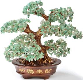 img 3 attached to 🌳 Enhance Luck & Intellect with KALIFANO Large Aventurine Chakra Crystal Tree - 1,251 Gemstone Count Bonsai Feng Shui Money Tree for Healing Properties