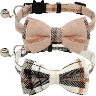 🐱 kudes 2 pack cat collars set: cute bow tie, bell, adjustable size, soft & comfortable for kittens & puppies logo