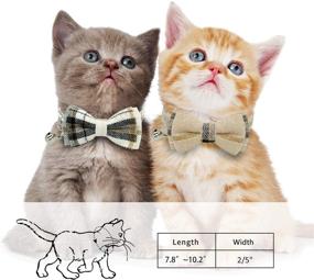 img 3 attached to 🐱 KUDES 2 Pack Cat Collars Set: Cute Bow Tie, Bell, Adjustable Size, Soft & Comfortable for Kittens & Puppies