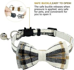 img 2 attached to 🐱 KUDES 2 Pack Cat Collars Set: Cute Bow Tie, Bell, Adjustable Size, Soft & Comfortable for Kittens & Puppies