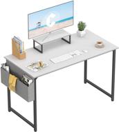 🖥️ cubiker computer desk 55 inch: ideal home office writing desk with storage bag and small table, white logo