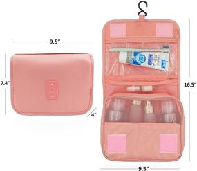 img 2 attached to 🎒 Portable Travel Makeup Bag & Hanging Toiletry Bag with Waterproof Organizers, Pouch for Cosmetics & Skincare – Perfect Gift for Women and Girls