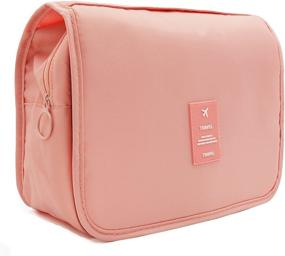 img 4 attached to 🎒 Portable Travel Makeup Bag & Hanging Toiletry Bag with Waterproof Organizers, Pouch for Cosmetics & Skincare – Perfect Gift for Women and Girls