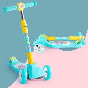 img 3 attached to 🛴 Alorero Kids 3 Wheel Kick Scooter with LED Light, Adjustable Height Folding Scooter for Children Ages 3-12, Boys and Girls