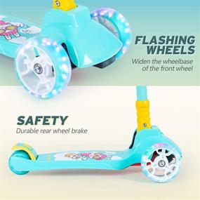 img 2 attached to 🛴 Alorero Kids 3 Wheel Kick Scooter with LED Light, Adjustable Height Folding Scooter for Children Ages 3-12, Boys and Girls