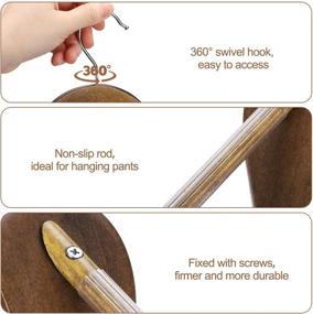 img 1 attached to 👕 Walnut Wooden Hangers 6 Pack with Non Slip Pants Bar, Smooth Finish 360° Swivel Hook, Wide Shoulder Solid Wood Suit Hangers Coat Hangers for Dress, Jacket, Heavy Clothes - By HOUSE DAY