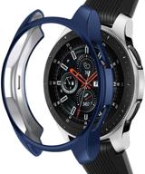 💙 nahai тонкий чехол из тпу с покрытием для samsung galaxy watch 46mm - ударопрочный чехол с полным круговым защитным бампером, голубой, для смарт-часов galaxy watch 46mm. логотип